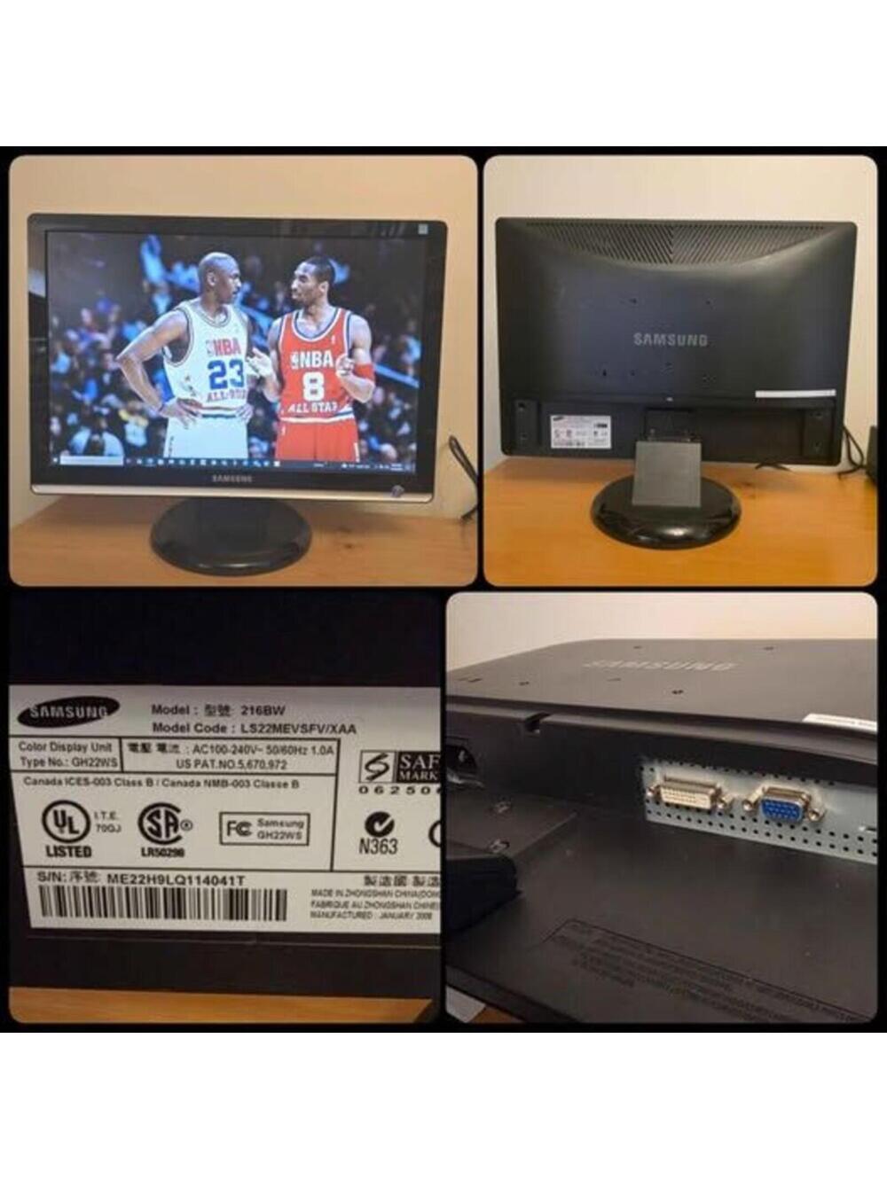 SAMSUNG 216BW 21.6" 1680 x 1050 LCD Monitor D-Sub, DVI-D